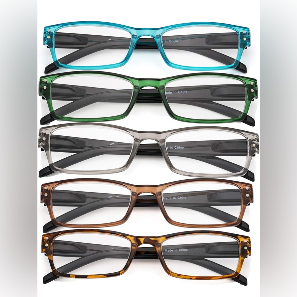 5pk CessBlu 1.50 Reading glasses  Fashion unisex  Men/women with fabric case
